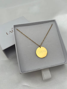 Coffret collier médaillon gravure personnalisable sur 1 face